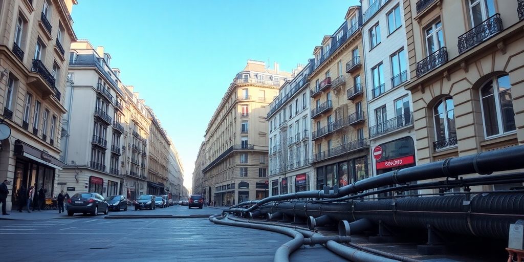 Réseau de froid souterrain sous les rues de Paris