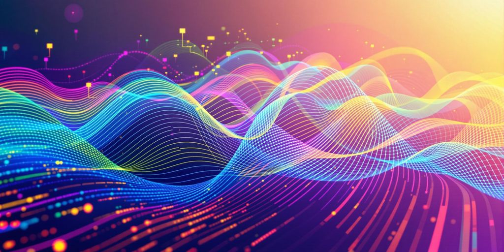 Abstract digital waves representing bandwidth in communication technology.
