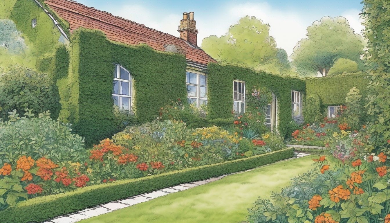 hedge trimming in garden