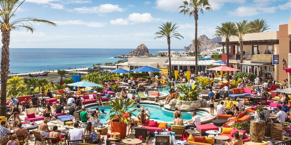 Guests enjoying vibrant outdoor spaces at The Cape Hotel.