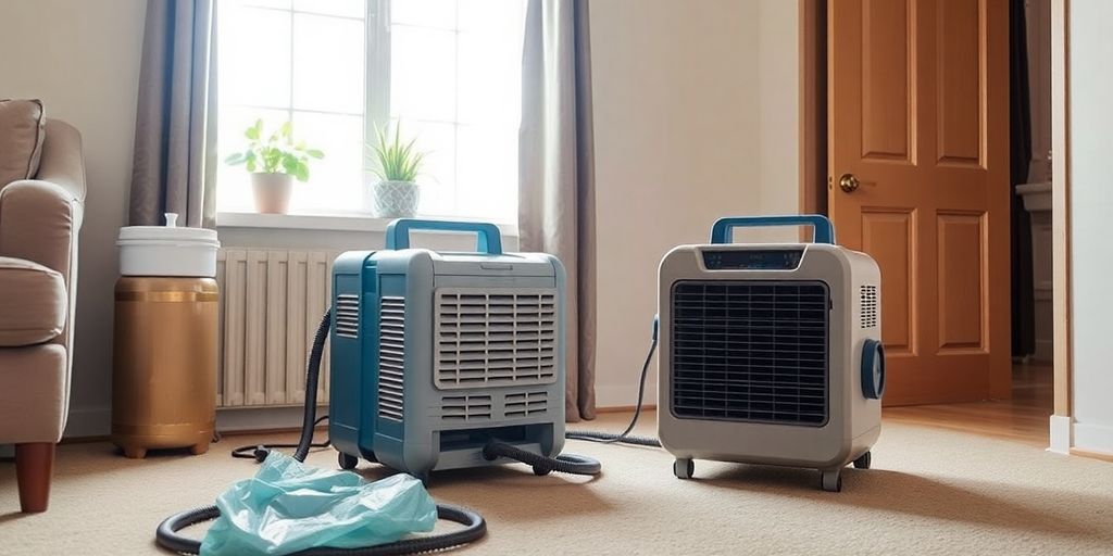 Mold remediation equipment in a clean home environment.