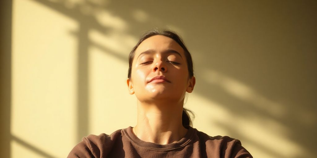 Person meditating with a clear, focused mind.