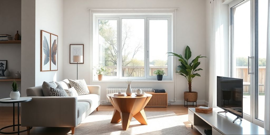 Modern home decor items, stylized for a catalog.