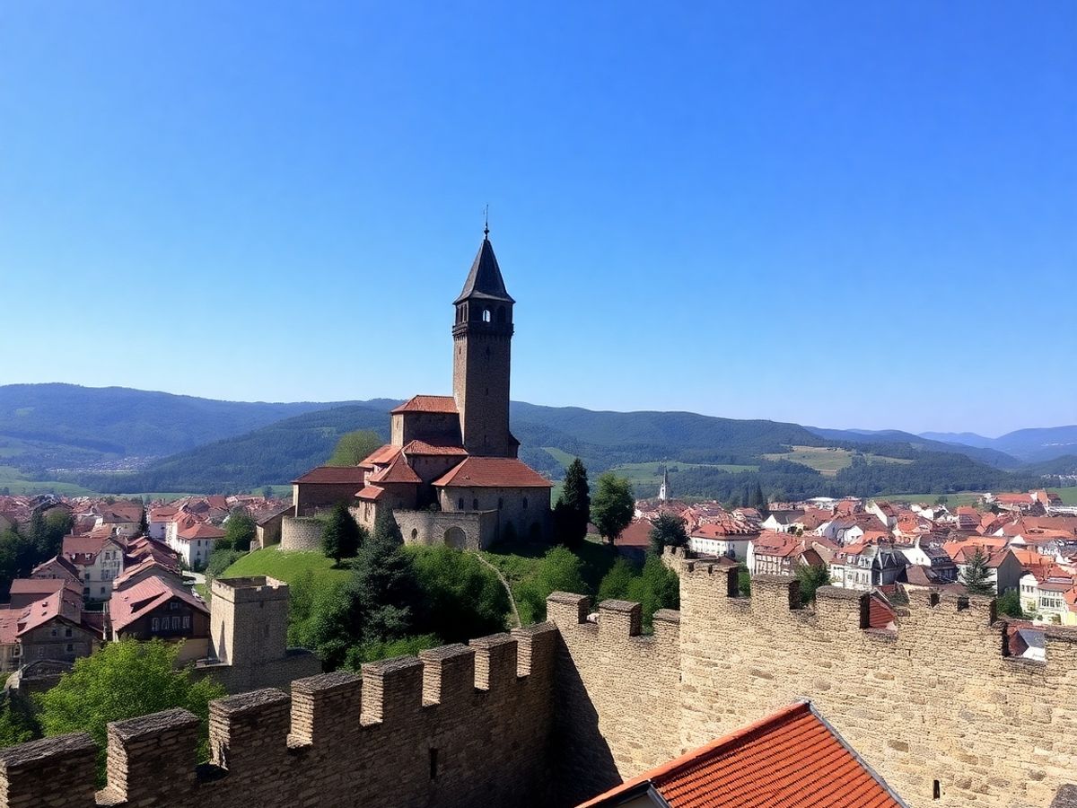 Turnul Negru și zidurile Cetății Brașovului.