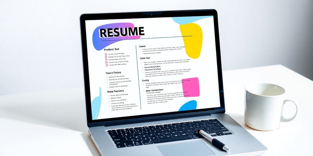 Freelancer resume with creative layout.