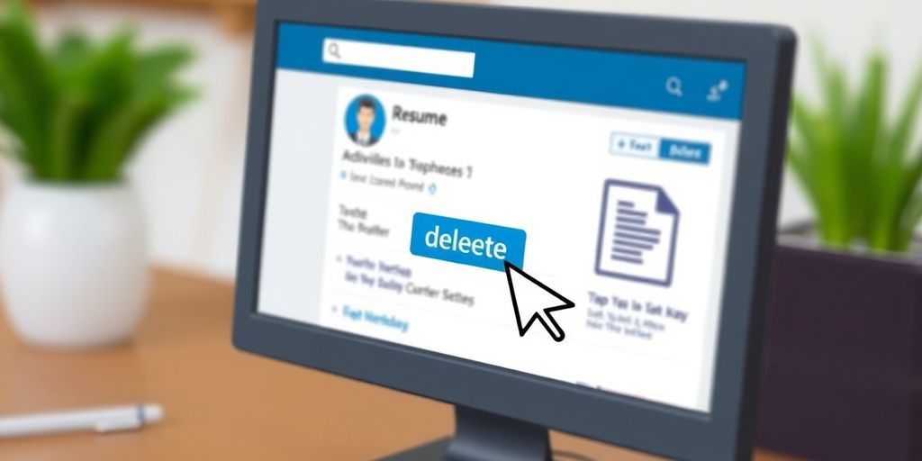 Clicking delete on a digital resume.