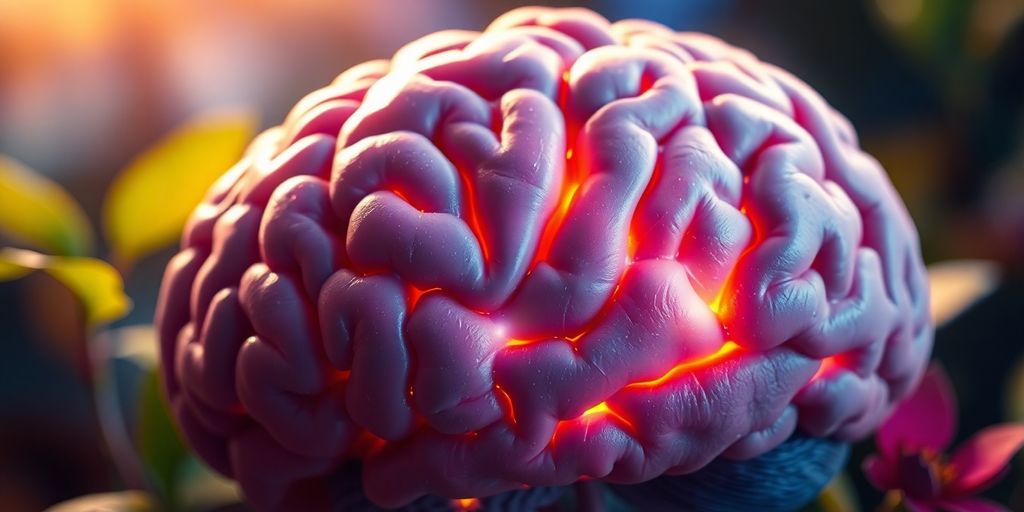 Close-up of a brain with highlighted hippocampus area.