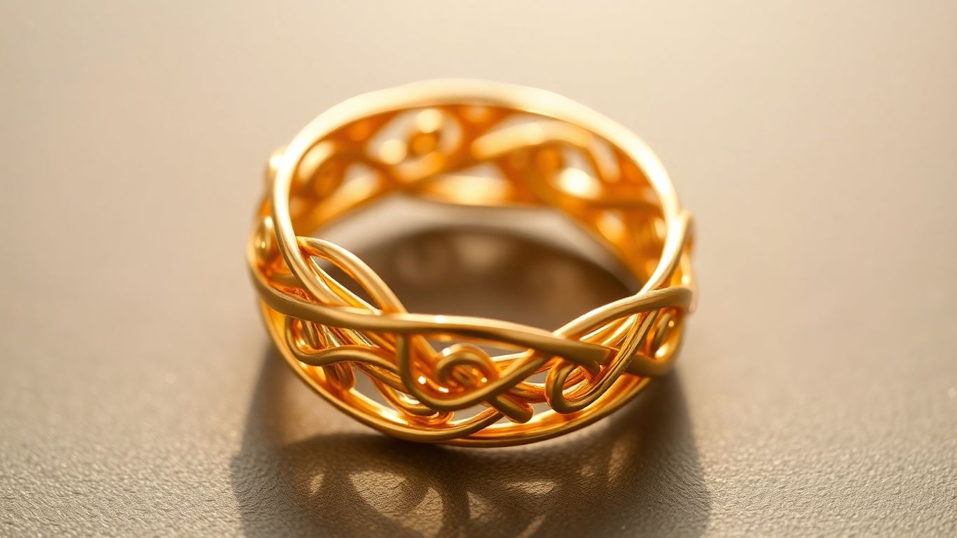 Bague en or éthique aux détails fins et à la finition polie.