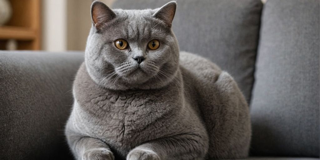 British Shorthair cat on a couch