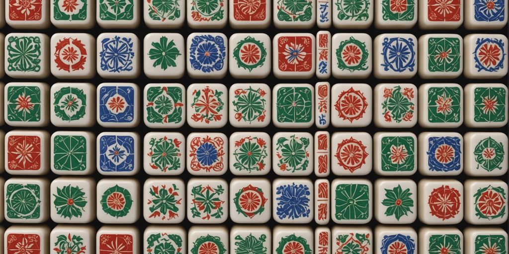 Colorful American Mahjong tiles arranged neatly