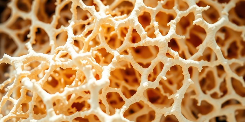 Close-up healthy bone cells.