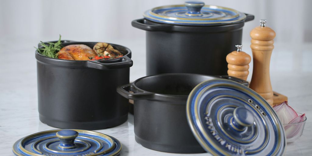 blue and white labeled can