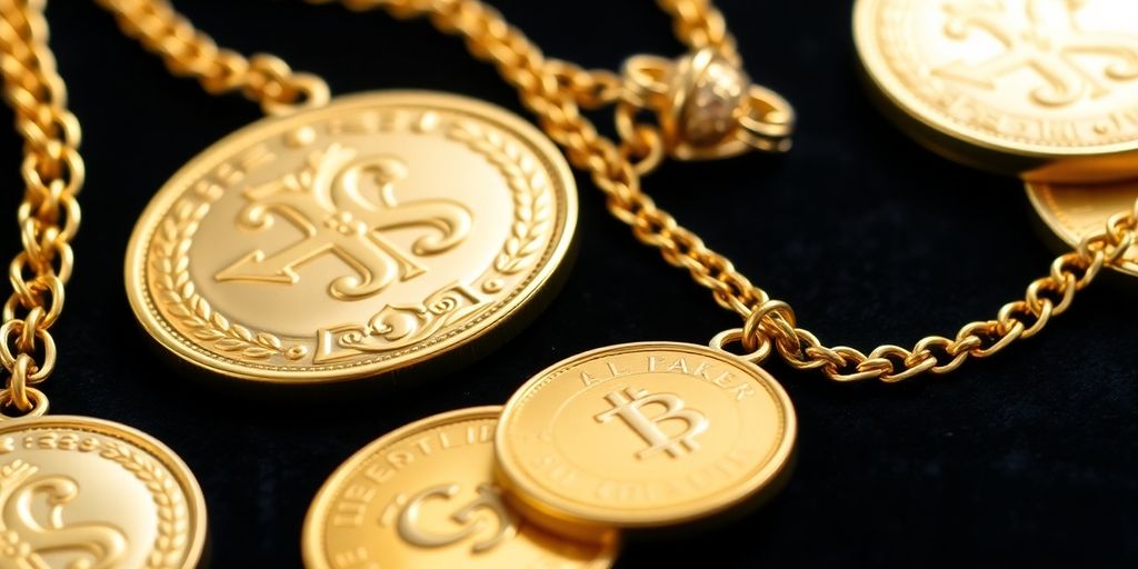 Bijoux en or brillants sur un fond en velours.