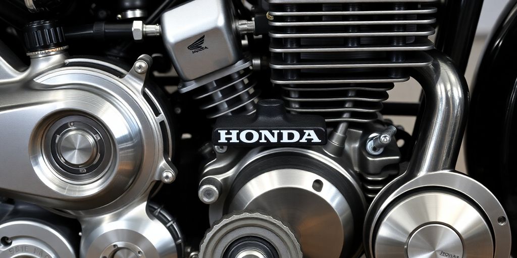 Detailed view of genuine Honda engine components.