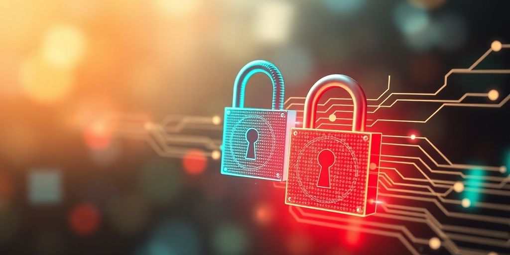 Digital lock protecting financial data.