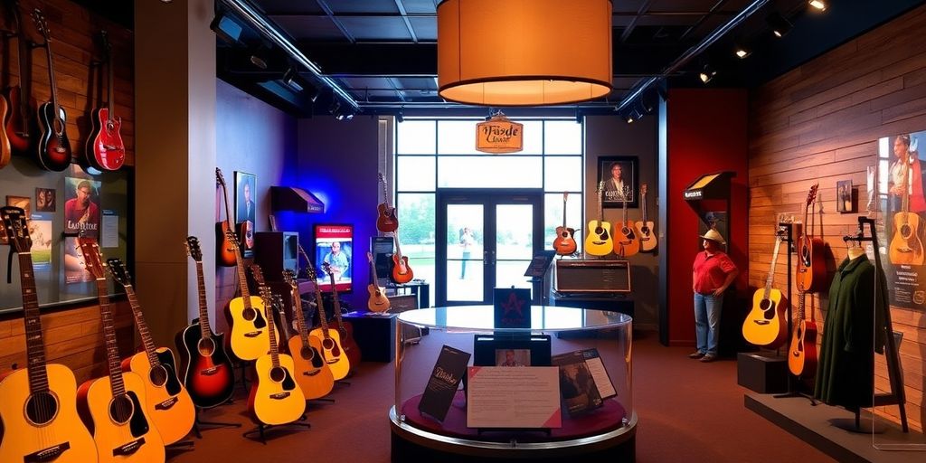 Interior view of Nashville Country Music Museum exhibits.