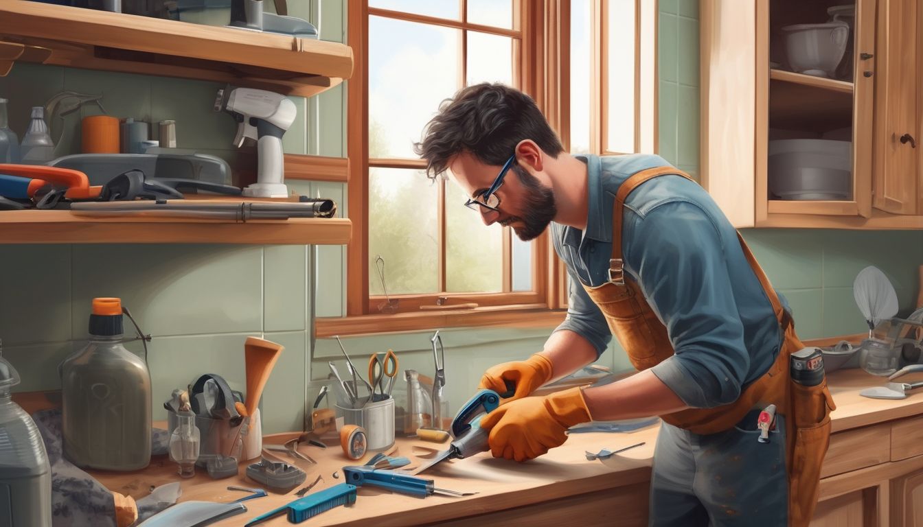 person using tools to fix something at home