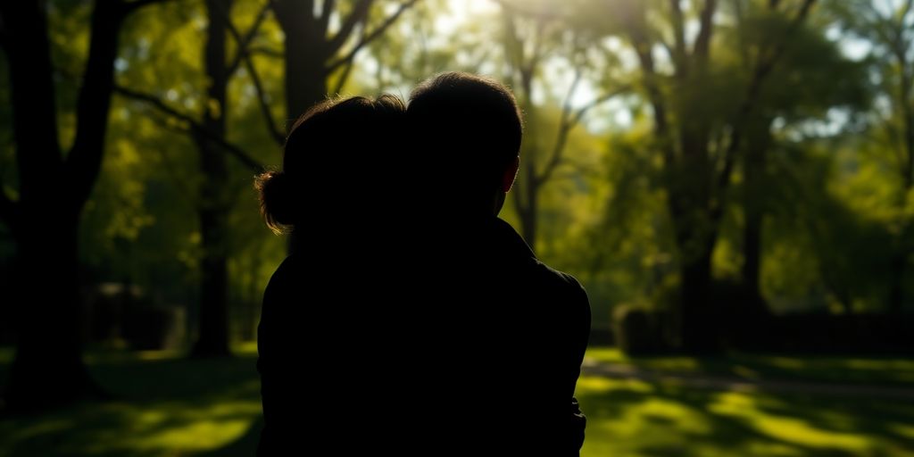 Person receiving a comforting hug from a friend.