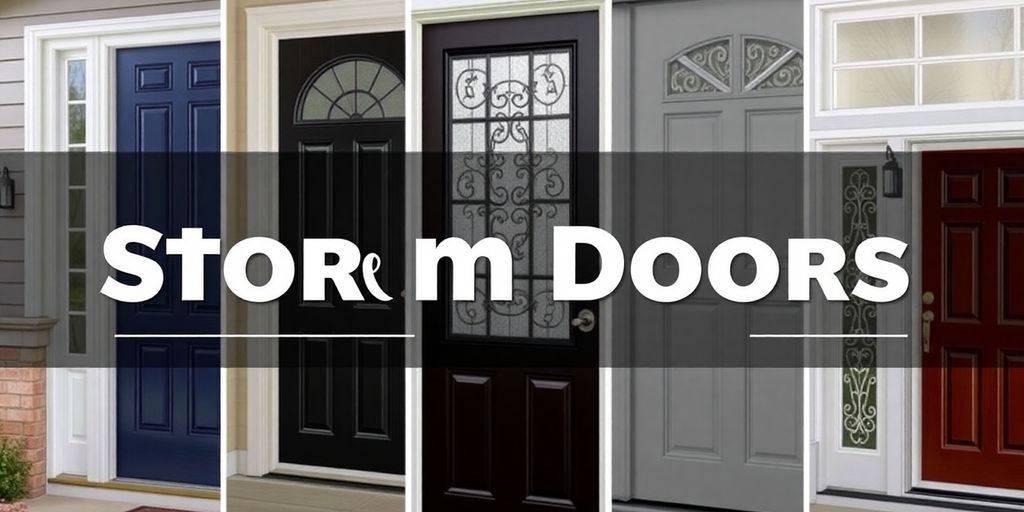 Variety of storm doors displayed in a stylish home.