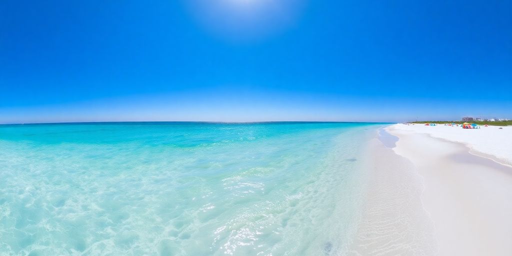 Vibrant beach scene in Panama City Beach, Florida.