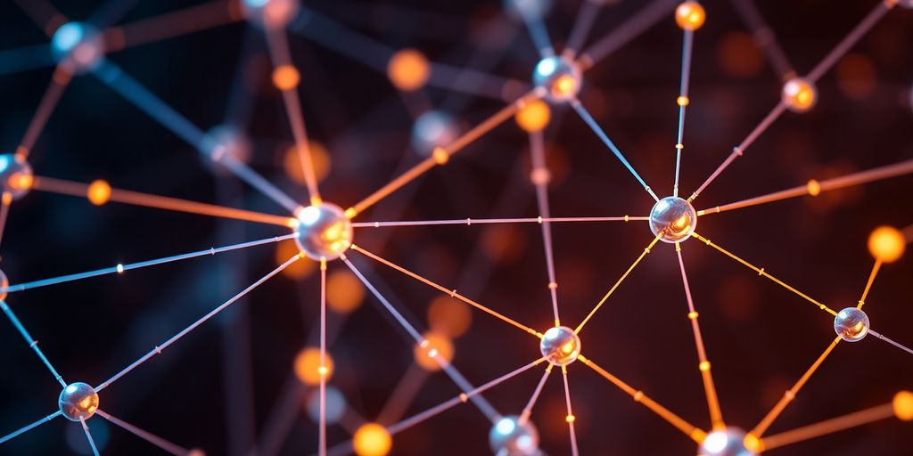 Futuristic digital network showcasing decentralized technology connections.