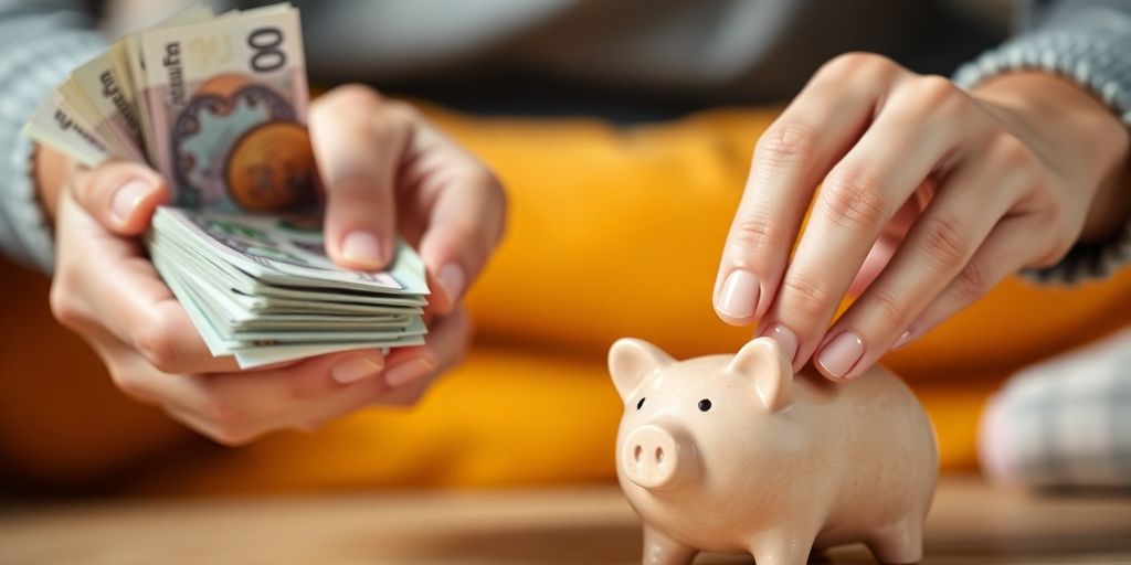 Hands holding coins and bills.