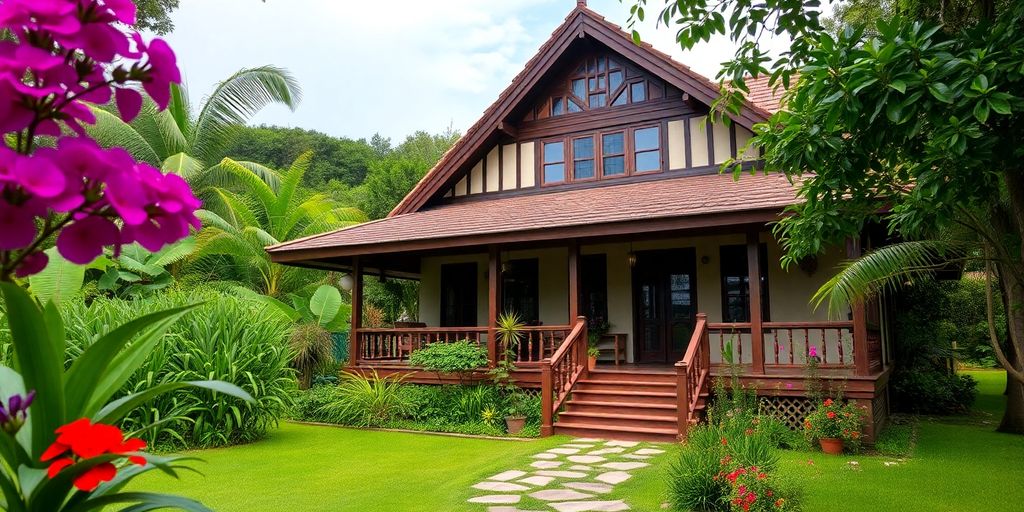 Charming house in lush Tambon San Phi Suea gardens.