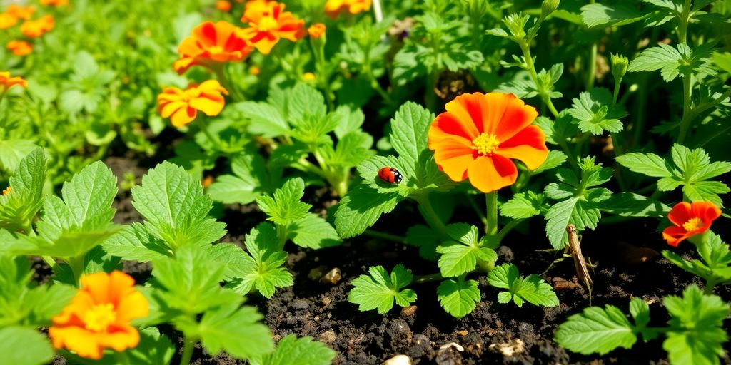 Garten mit Mischkulturen und Kräutern