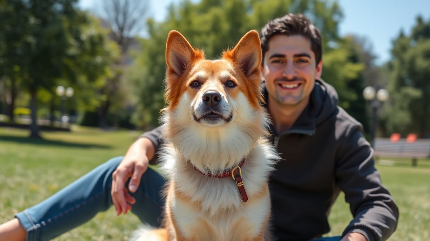 Dog and owner enjoying Bronte park