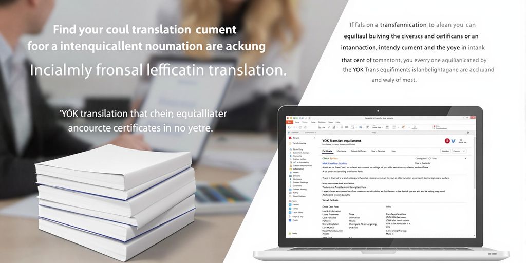 Yök denklik belgeleri çeviri sürecini gösteren bir görüntü.