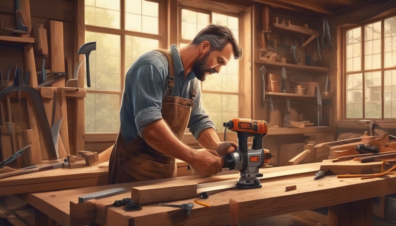 carpenter working with tools in a workshop