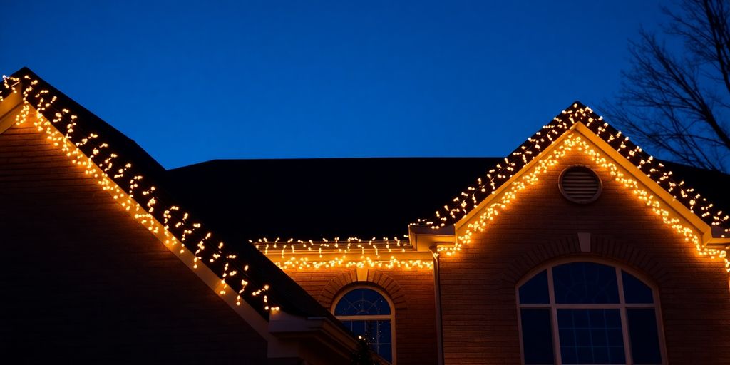Ladue home, elegant permanent lights.
