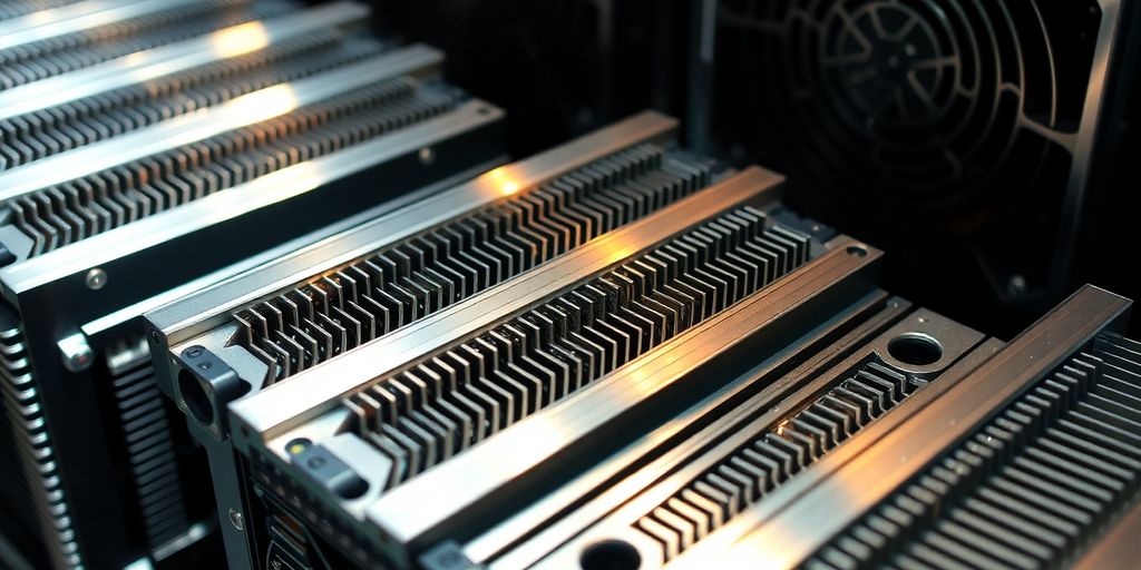 Shiny Bitcoin ASIC miner hardware.