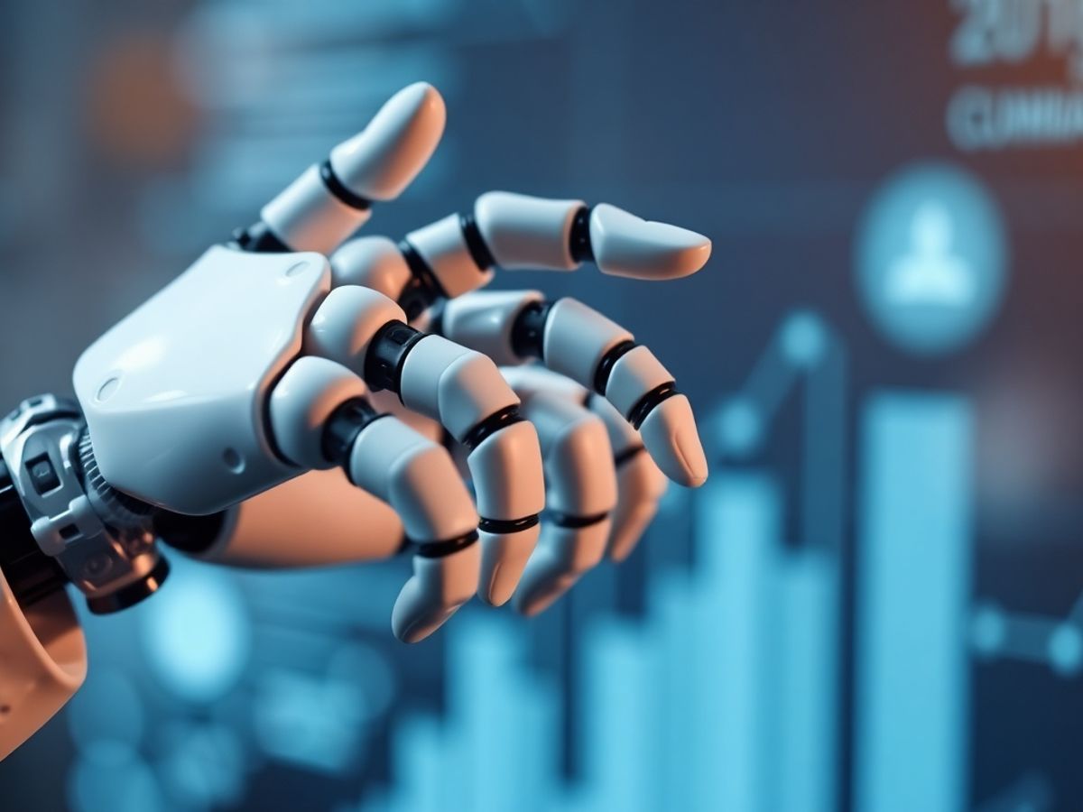 Robotic and human hands collaborating in automation.