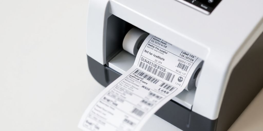 Een verzendlabelprinter print labels.