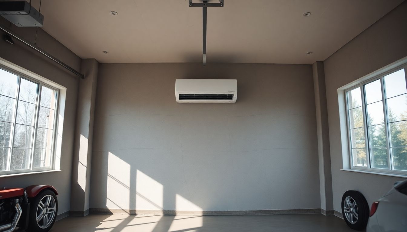 Modern garage with climate control features and natural light.
