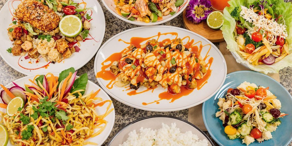 Colorful kosher dishes from Aventura's diverse restaurants.