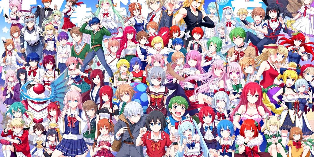 Collage of colorful fan art from various franchises.