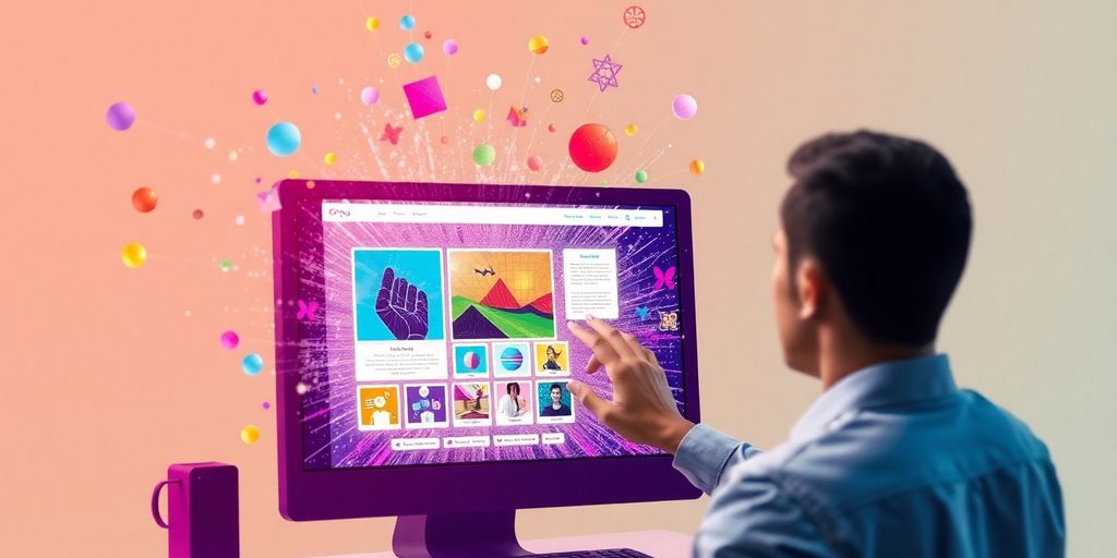 User creating stunning visuals with Canva AI image generator.