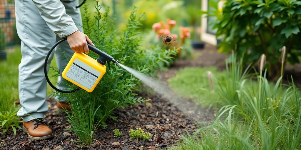 Tratament de dezinsecție în spații exterioare.