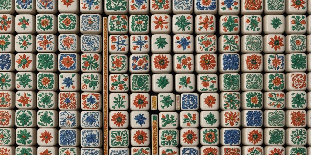 Colorful American Mahjong tiles with intricate designs