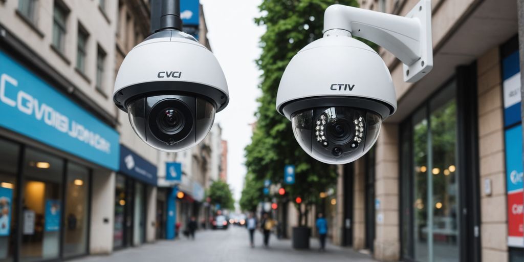 Analogue and IP CCTV cameras side by side
