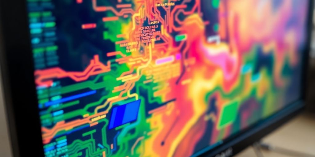 Abstract patterns illustrating AI hallucinations and errors.