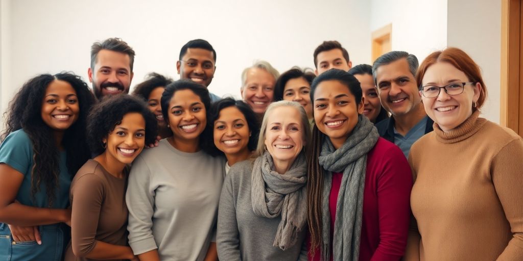 Diverse group of people in a healthcare setting.