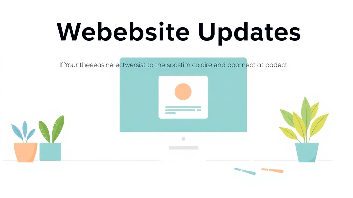 Illustrasjon av nettsideoppdateringer med myke farger.