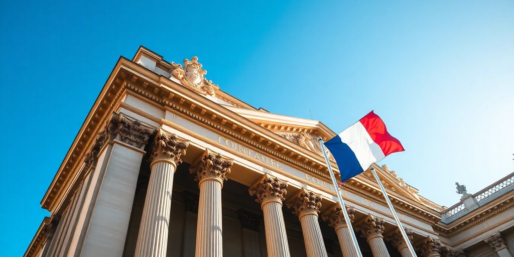 Bourse de Paris avec drapeaux français