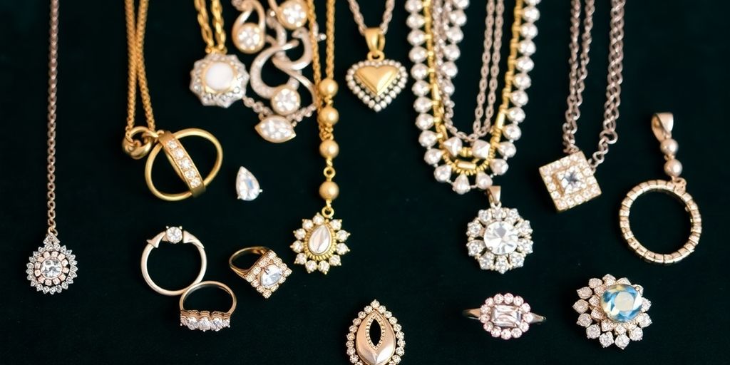 Bijoux sur un fond en velours luxueux.