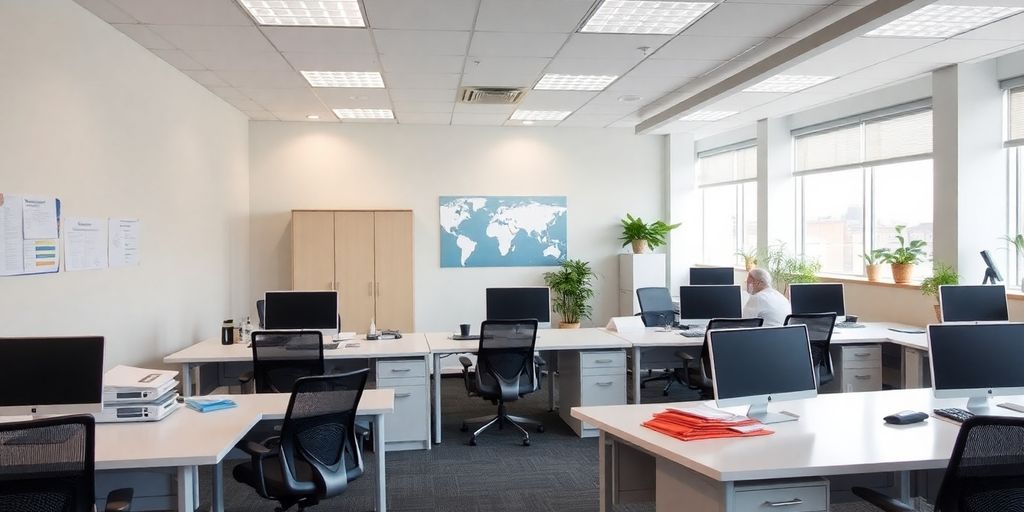 Clean office space promoting employee health and safety.