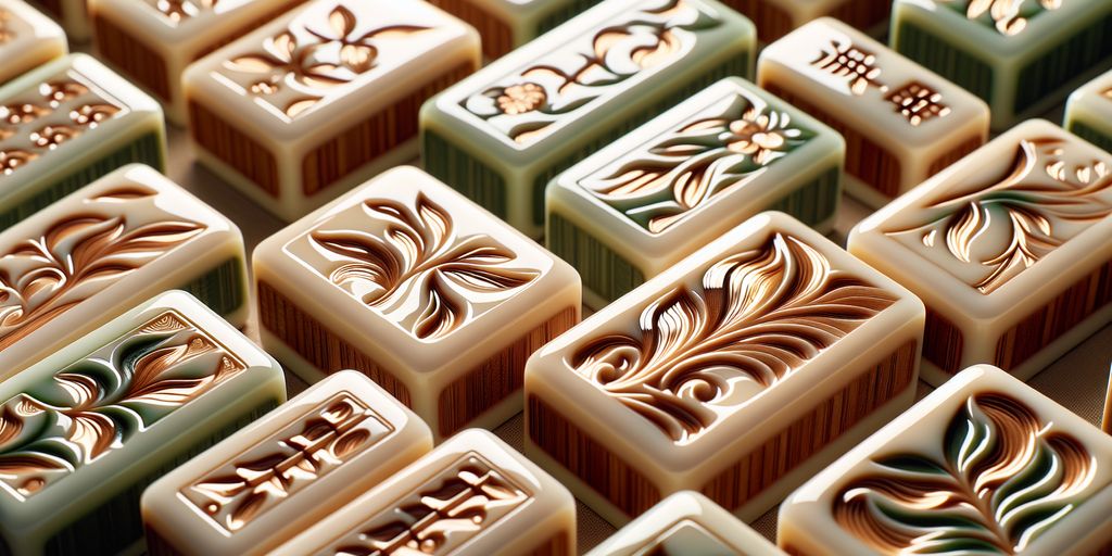 Mahjong bamboo tiles close-up