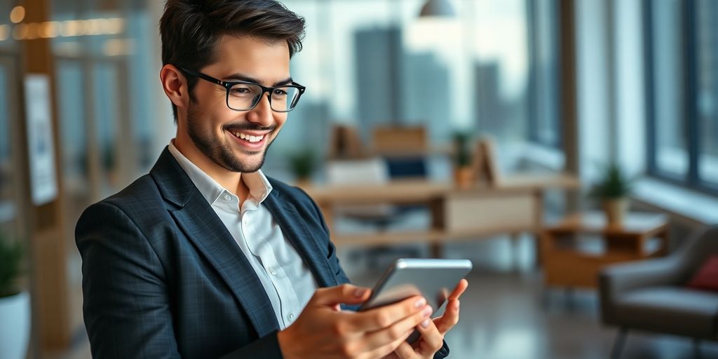 Real estate agent with website, achieving growth.